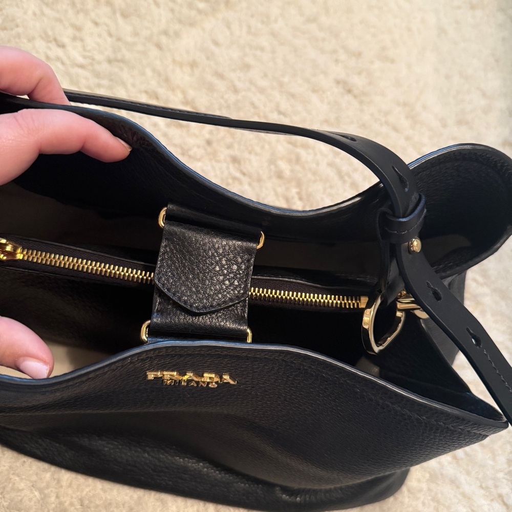 Prada Large Matinée Vitello Daino Shoulder Bag in Nero with Dustbag RARE - Picture 6 of 15